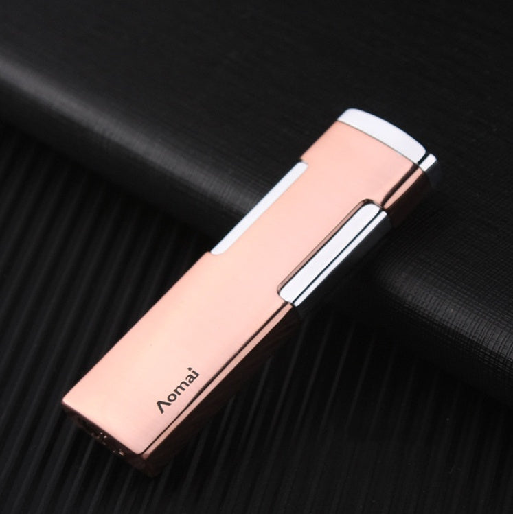 Diamond-encrusted Ladies Windproof Inflatable Lighter Straight Creative