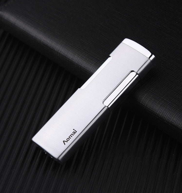 Diamond-encrusted Ladies Windproof Inflatable Lighter Straight Creative