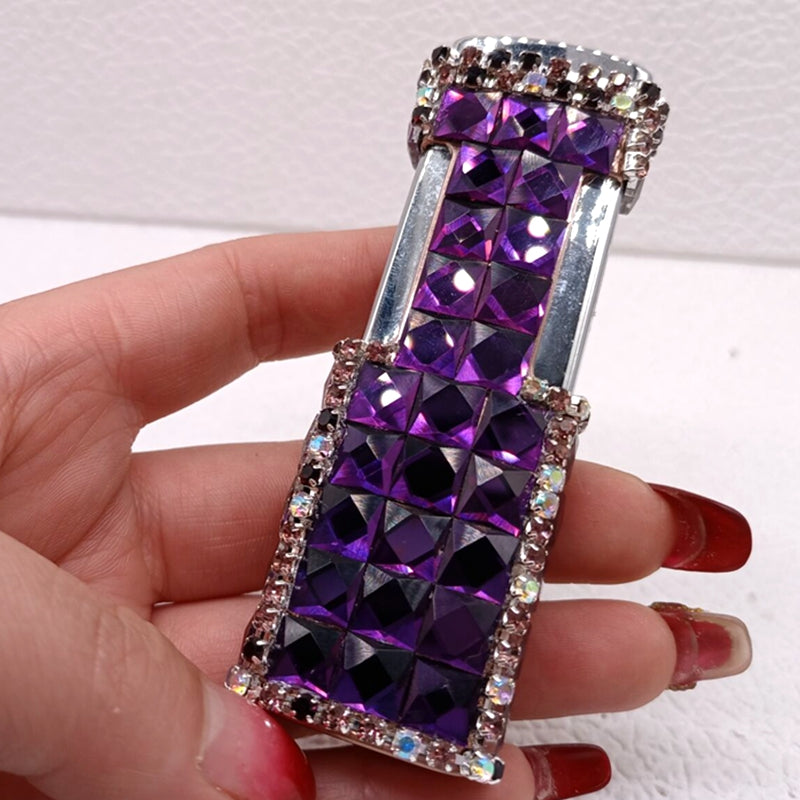 Diamond-encrusted Ladies Windproof Inflatable Lighter Straight Creative
