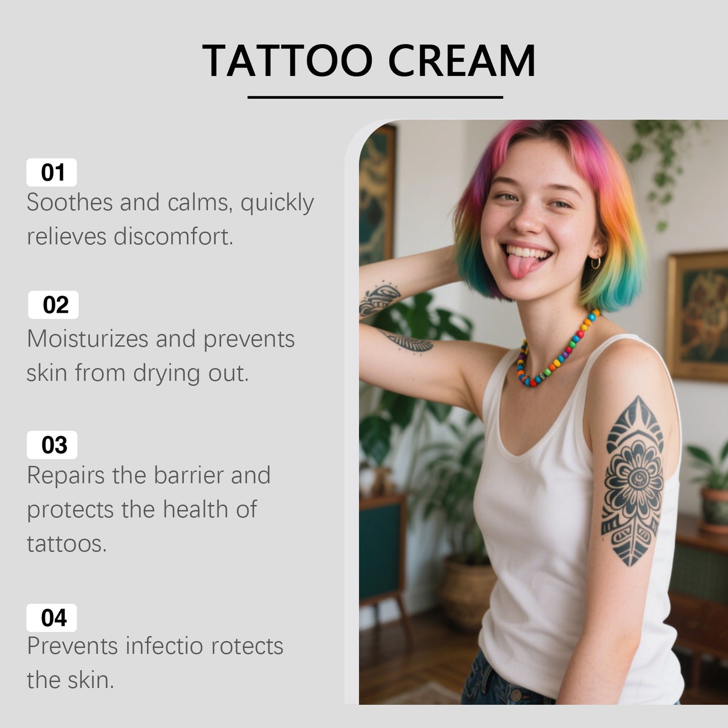 Skincare Tattoo Cream Vibrant Colors Moisturizing For Tattoos