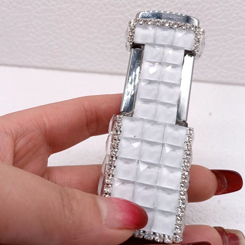 Diamond-encrusted Ladies Windproof Inflatable Lighter Straight Creative