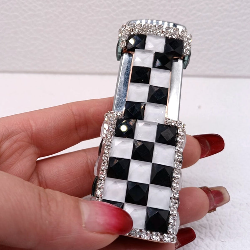 Diamond-encrusted Ladies Windproof Inflatable Lighter Straight Creative
