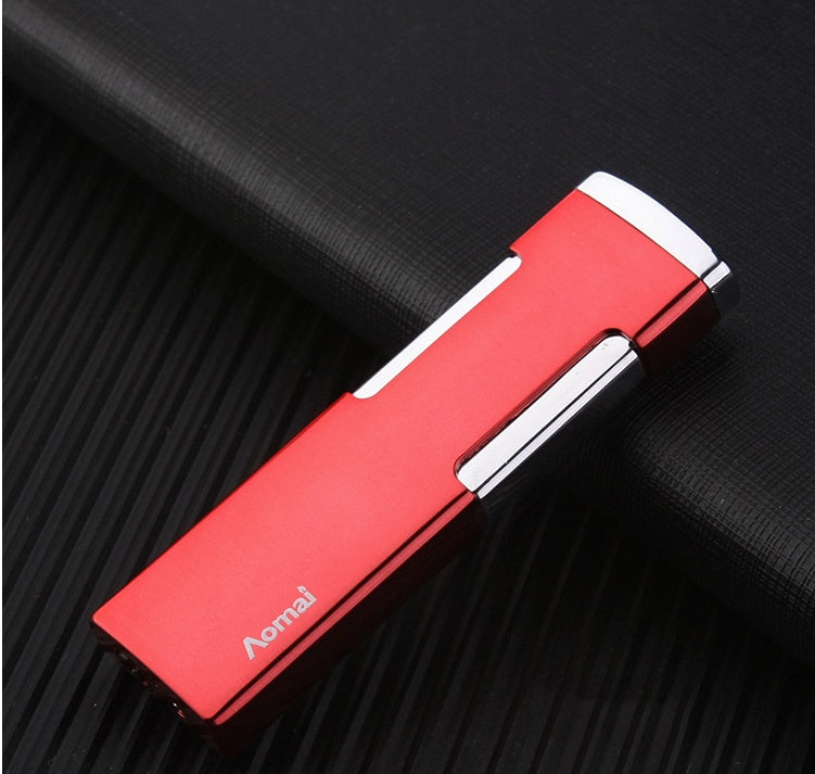 Diamond-encrusted Ladies Windproof Inflatable Lighter Straight Creative