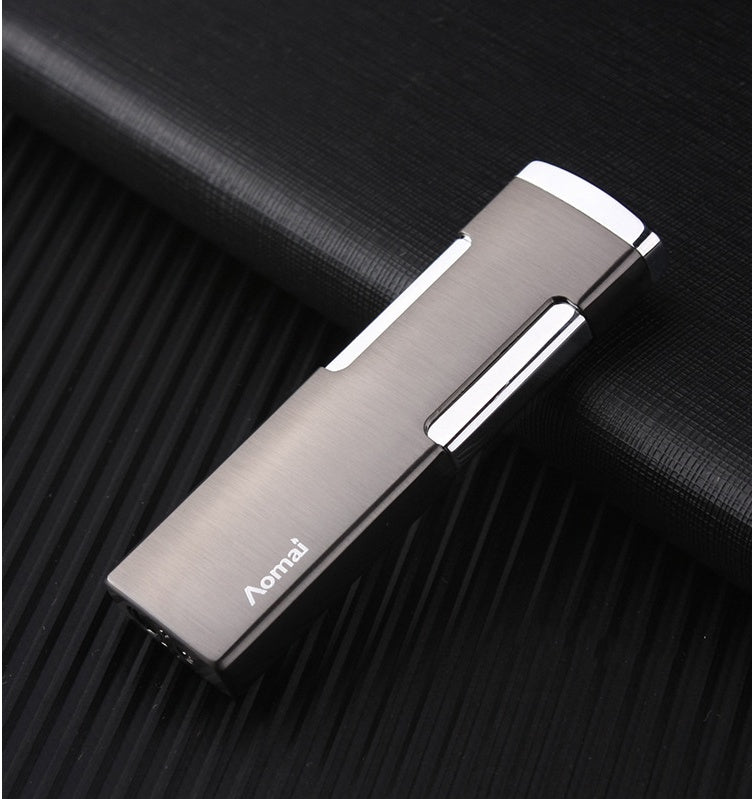 Diamond-encrusted Ladies Windproof Inflatable Lighter Straight Creative